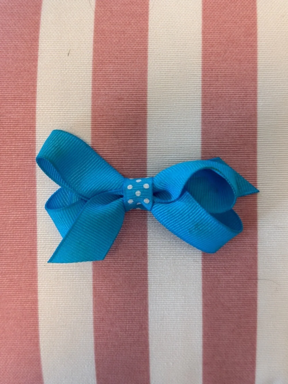 Set of 3 Turquoise Polka Dot Ribbon Hair Bows
